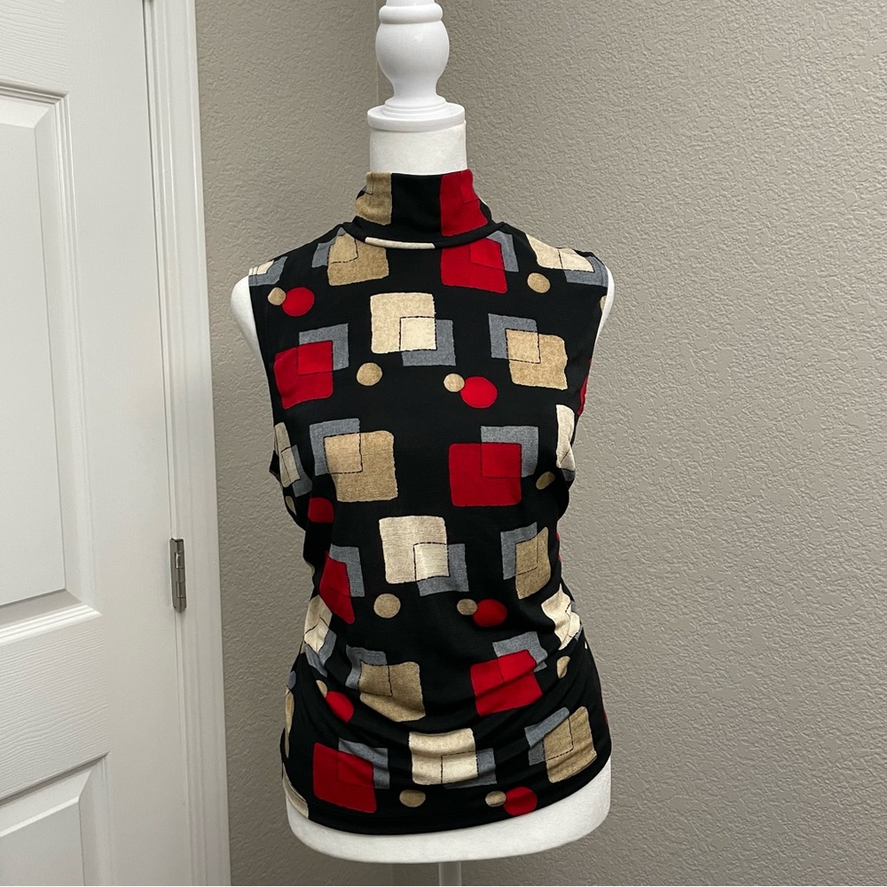 Sleeveless mock neck